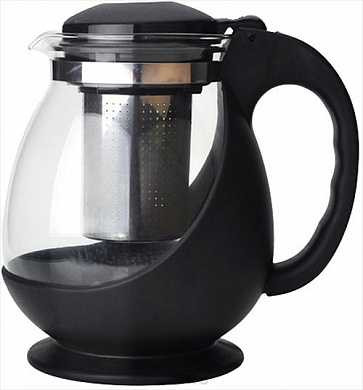 Чайник заварочный Gelberk, 1.4л, стекло/пластик, фильтр из нержавеющей стали, черный, GLK-816 (арт. 649227)