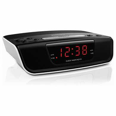 Часы-радиобудильник PHILIPS AJ3123/12, ЖК-дисплей, FM-дисплей, 2 сигнала, черный (арт. 452930)