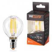 Wolta лампа св/д FILAMENT шар P45 E14 7W(730Lm) 4000К 4K 78X45 прозр. 25S45GLFT7E14 (арт. 681398)