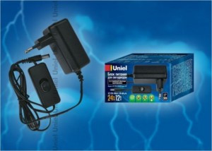 Uniel блок питания для св/д св-ков с вилкой и выкл. 12V 24W IP20 (интерьерный) UET-VPA-024A20 (арт. 554930)