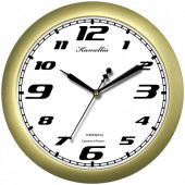 Часы настенные ход плавный, Камелия "Классика", круглые, 29*29*3,5, золотистая рамка (арт. 3735)