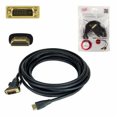 Кабель HDMI-DVI-D, 1,8 м, GEMBIRD, экранированный, для передачи цифрового видео, CC-HDMI-DVI-6 (арт. 511944) купить в интернет-магазине ТОО Снабжающая компания от 4 508 T, а также и другие Цифровые (HDMI, VGA, DVI) на сайте dulat.kz оптом и в розницу