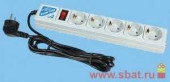 Power Cube Сет. Фильтр Пвс 3Х0.75 5 Роз. 5 М 10А Черный, Земля, Выкл. (арт. 59147)