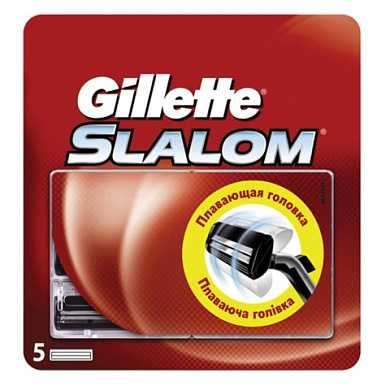 Сменные кассеты для бритья 5 шт., GILLETTE (Жиллет) "Slalom", для мужчин (арт. 602839)