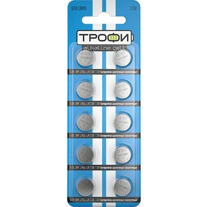 Э/п ТРОФИ BASIC G10 (389) LR1130, LR54 BL10 (арт. 618567) купить в интернет-магазине ТОО Снабжающая компания от 98 T, а также и другие Батарейки для часов на сайте dulat.kz оптом и в розницу