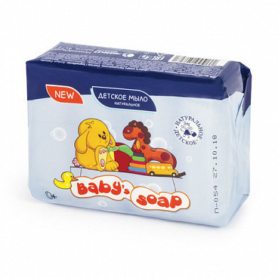 Мыло туалетное детское 300 г, BABY'S SOAP (Бейби соап), комплект 4 шт. х 75 г, "Натуральное", 80359 (арт. 605479)