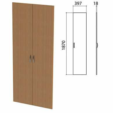 Дверь ЛДСП высокая "Этюд", комплект 2 шт., 397х18х1870 мм, бук бавария, 400012-55 (арт. 640354)
