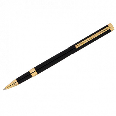 Ручка-роллер Delucci "Classico", черная, 0,6мм, корпус черный/золото, подарочн. уп. (арт. CPs_62028)