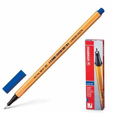 Ручка капиллярная STABILO "Point", корпус оранжевый, толщина письма 0,4 мм, синяя, 88/41 (арт. 141579)
