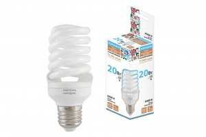 Лампа энергосберегающая Tdm Sp E27 20W 6500 107X53(T2) Fs Народная Sq0347-0012 (арт. 382048)