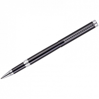 Ручка-роллер Delucci "Classico", чёрная, 0,6мм, цвет корпуса - чёрный/хром, поворот., подар.уп. (арт. CPs_62029)