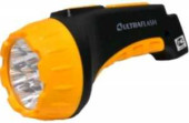 Ultraflash Фонарь Led3807 (Акк. 4V 0,7Ah) 7Светодиод. Черный+Желт./Пластик, 2 Режима, Вилка 220V (арт. 232485)