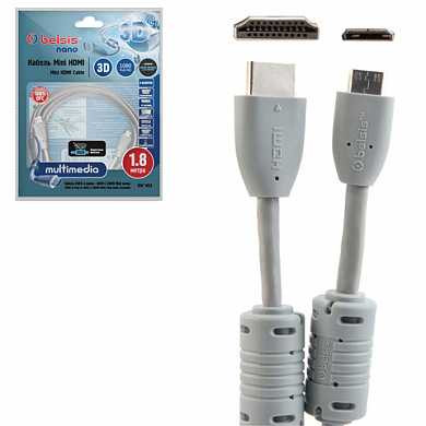 Кабель HDMI-mini HDMI, 1,8 м, BELSIS, M-M, 2 фильтра, для передачи цифрового аудио-видео, BW1454 (арт. 511919) купить в интернет-магазине ТОО Снабжающая компания от 4 116 T, а также и другие Цифровые (HDMI, VGA, DVI) на сайте dulat.kz оптом и в розницу