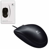 Мышь проводная LOGITECH B100, USB, 2 кнопки + 1 колесо-кнопка, оптическая, черная, 910-003357 (арт. 511461)