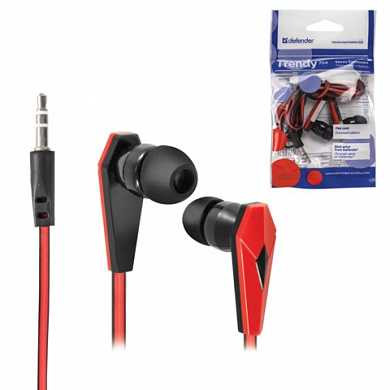 Наушники DEFENDER Trendy 704, проводные, 1,1 м, вкладыши, черные с красным, 63704 (арт. 511704) купить в интернет-магазине ТОО Снабжающая компания от 1 960 T, а также и другие Наушники, гарнитуры на сайте dulat.kz оптом и в розницу