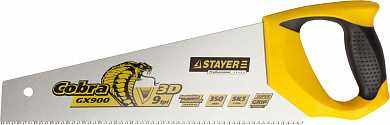Ножовка STAYER "PROFI" "COBRA" GX900, трехгранный японский зуб, импульсная закалка, 2-х комп ручка, 9 TPI, 350мм (арт. 1514-35_z02) купить в интернет-магазине ТОО Снабжающая компания от 3 920 T, а также и другие Ножовки специальные на сайте dulat.kz оптом и в розницу