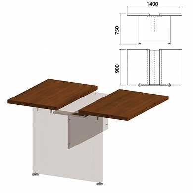 Столешница модуля стола для переговоров "Приоритет", 1400х900х750 мм, ноче милано, К-913 (арт. 640400)
