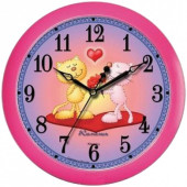 Часы настенные ход плавный, Камелия "Кошки", круглые, 29*29*3,5, розовая рамка (арт. 4124)