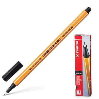 Ручка капиллярная STABILO "Point", корпус оранжевый, толщина письма 0,4 мм, черная, 88/46 (арт. 141580)