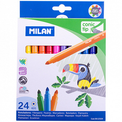 Фломастеры Milan "631", 24цв., смываемые, картон, европодвес (арт. 0612324) купить в интернет-магазине ТОО Снабжающая компания от 5 488 T, а также и другие Фломастеры классические на сайте dulat.kz оптом и в розницу