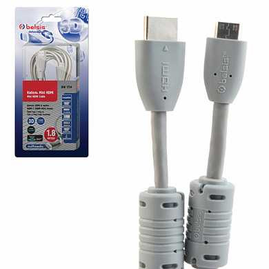 Кабель HDMI-mini HDMI, 1,8 м, BELSIS, M-M, 2 фильтра, для передачи цифрового аудио-видео, BW1754 (арт. 511920) купить в интернет-магазине ТОО Снабжающая компания от 2 597 T, а также и другие Цифровые (HDMI, VGA, DVI) на сайте dulat.kz оптом и в розницу