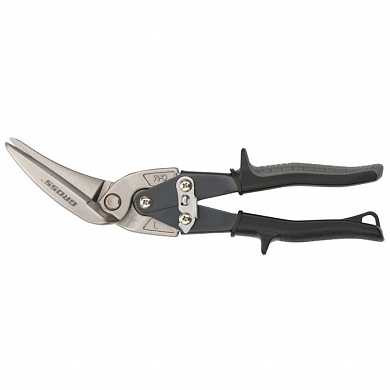 Ножницы по металлу "PIRANHA", 270мм, прямой и левый проходной рез, сталь-СrMo, двухкомпонентные рукоятки GROSS (арт. 78331)