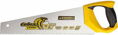 Ножовка STAYER "PROFI" "COBRA" GX900, трехгранный японский зуб, импульсная закалка, 2-х комп ручка, 9 TPI, 400мм (арт. 1514-40_z02)
