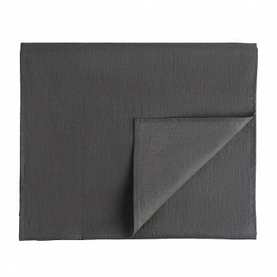 Дорожка на стол из умягченного льна с декоративной обработкой темно-серого цвета (арт. TK18-TR0013)