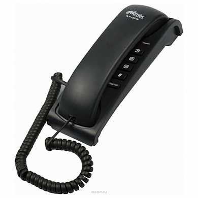 Телефон RITMIX RT-007 black, световая индикация звонка, мелодия удержания, черный, 15118345 (арт. 262830)