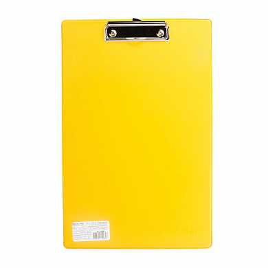 Доска-планшет ОФИСМАГ с верхним прижимом, А4, 23х35 см, картон/ПВХ, желтая, 225989 (арт. 225989)