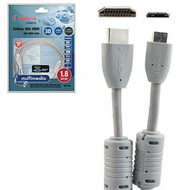 Кабель HDMI-mini HDMI, 1,8 м, BELSIS, M-M, для передачи цифрового аудио-видео, BGL1143 (арт. 511918) купить в интернет-магазине ТОО Снабжающая компания от 3 136 T, а также и другие Цифровые (HDMI, VGA, DVI) на сайте dulat.kz оптом и в розницу