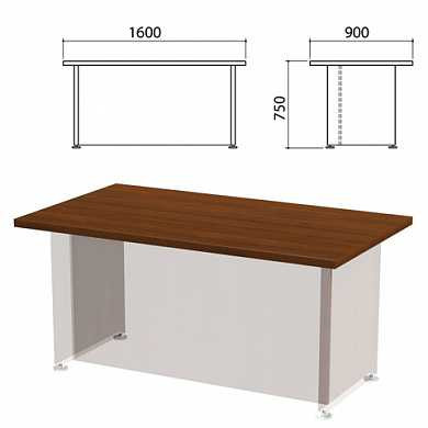 Столешница стола письменного "Приоритет", 1600х900х750 мм, ноче милано, К-901 (арт. 640388)