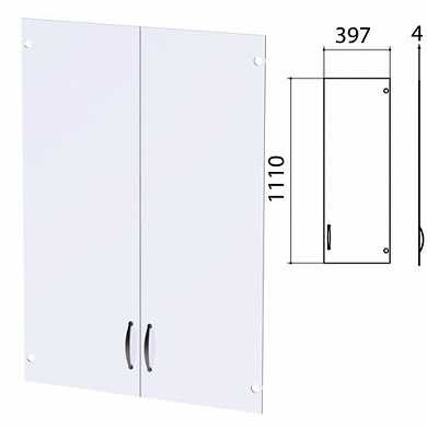 Дверь СТЕКЛО, средняя, "Этюд/Профит/Кубика", комплект 2 шт., 397х4х1110 мм, БЕЗ ФУРНИТУРЫ, 400668-78 (арт. 640359)