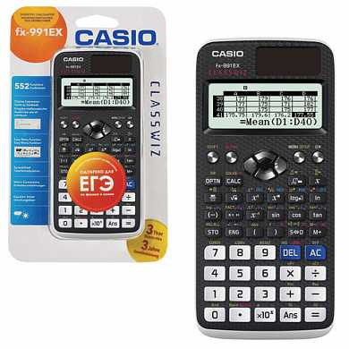 Калькулятор CASIO инженерный FX-991EX-S-EH-V, 552 функции, двойное питание, 166х77 мм, блистер, сертифицирован для ЕГЭ (арт. 250397)