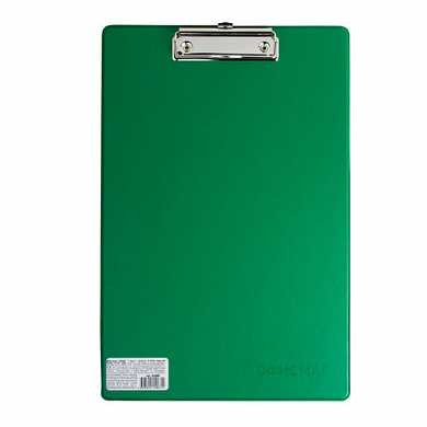 Доска-планшет ОФИСМАГ с верхним прижимом, А4, 23х35 см, картон/ПВХ, зеленая, 225990 (арт. 225990)