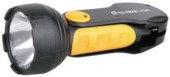 Ultraflash Фонарь Led3817 (Акк. 4V 0,7Ah) 1Светодиод.1W Черный+Желт./Пластик, Вилка 220V (арт. 379647)