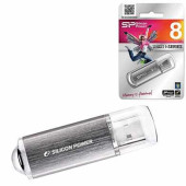 Флэш-диск 8 GB SILICON POWER Ultima II-I Series USB 2.0, серебристый, SP08GBUF2M01V1S (арт. 511406)