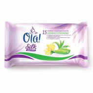 Салфетки влажные, 15 шт., OLA "Silk Sense", антибактериальные, 1042, 3725 (арт. 123769)