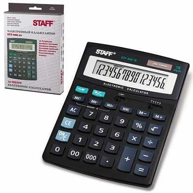 Калькулятор STAFF настольный STF-888-16, 16 разрядов, двойное питание, 200х150 мм (арт. 250183)