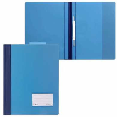 Скоросшиватель пластиковый DURABLE, широкий, карман для визитки, полупрозрачный, синий, 2680-06 (арт. 223051)