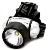 Camelion Фонарь Led 5315-1Wf3 (3Xlr03 В Компл.) 1Светодиод. 1W, Метал./Пластик, Налобный, 3 Режима, Bl (арт. 24616)