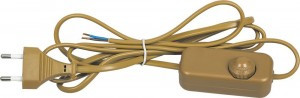 Feron Сетевой шнур с диммером 230V 1,5+0,5м, золото, DM103-200W 23057 (арт. 621078)