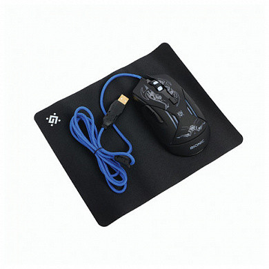 Мышь проводная игровая DEFENDER Bionic GM-250L, USB, 5кнопок+1колесо-кнопка, оптическая,черная,52250 (арт. 512856)