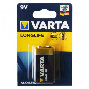 Батарейки Varta LONGLIFE E-Block крона 9V 6LR61, 9V, 1 шт, цена за штуку