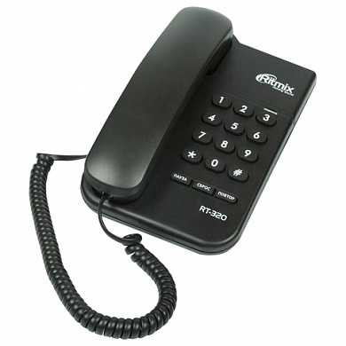 Телефон RITMIX RT-320 black, световая индикация звонка, блокировка набора ключом, черный, 15118347 (арт. 262834) купить в интернет-магазине ТОО Снабжающая компания от 9 359 T, а также и другие Стационарные телефоны на сайте dulat.kz оптом и в розницу