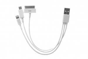 Кабель Olto USB(A) - iPhone 4/5, microUSB, 0.2 м, белый, ACCZ-9024 White (арт. 559641)
