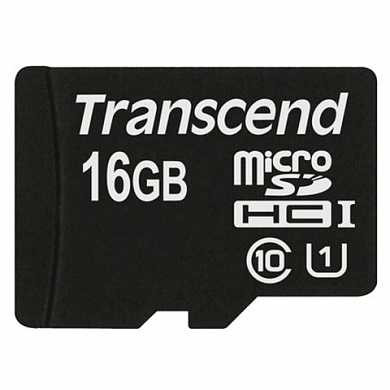 Карта памяти micro SDHC, 16 GB, TRANSCEND Premium 300x, UHS-I U1, 45 Мб/сек. (class 10), TS16GUSDCU1 (арт. 512340)