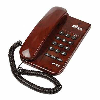 Телефон RITMIX RT-320 coffee marble, световая индикация звонка, блокировка набора ключом, коричневый, 15118552 (арт. 262835)