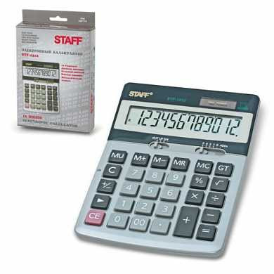 Калькулятор STAFF настольный металлический STF-1312, 12 разрядов, двойное питание, 170х125 мм (арт. 250119)