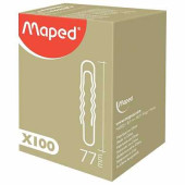 Скрепки MAPED, 77 мм, металлические, гофрированные, 100 штук, в картонной коробке, 039640 (арт. 223147)